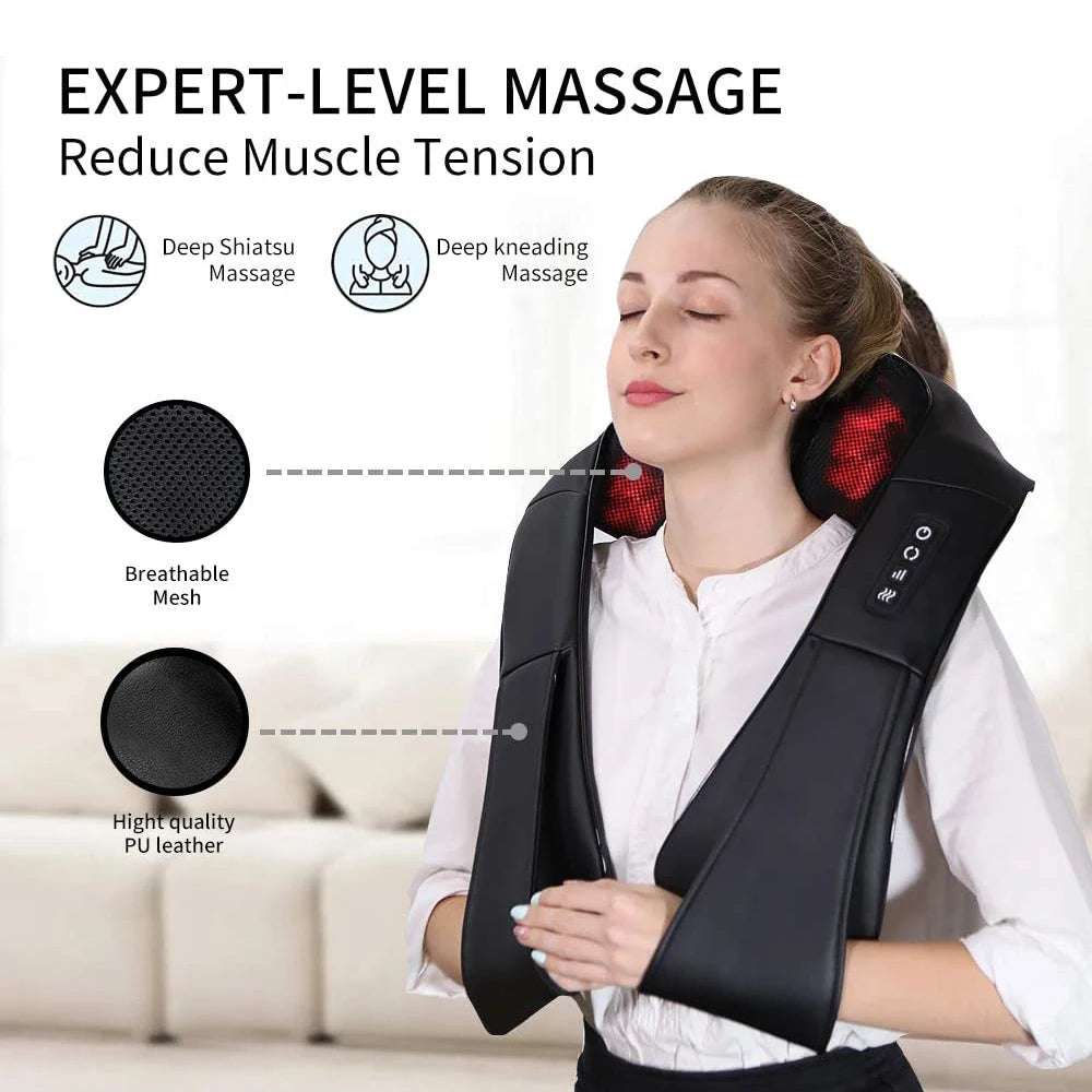 Masseur de cou  avec fonction thermique - Massage des tissus profonds pour le dos, les jambes et les pieds