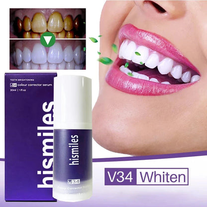 V34 Purple Whitening Toothpaste Removal Tooth Stains Cleaning Oral Hygiene