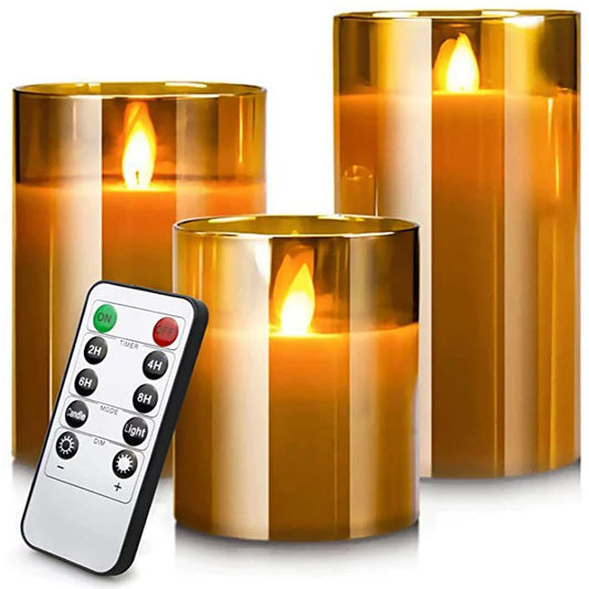 LED Lights for Home Electronic Candle Decoration Glass Full Set Remote Control Timer Christmas Wedding