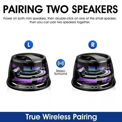 v5.3 Bluetooth Speaker with Multi-RGB Color Light and Magnetic Phone Holder for Shower Room Bike Car Outdoor Gifts for Teens