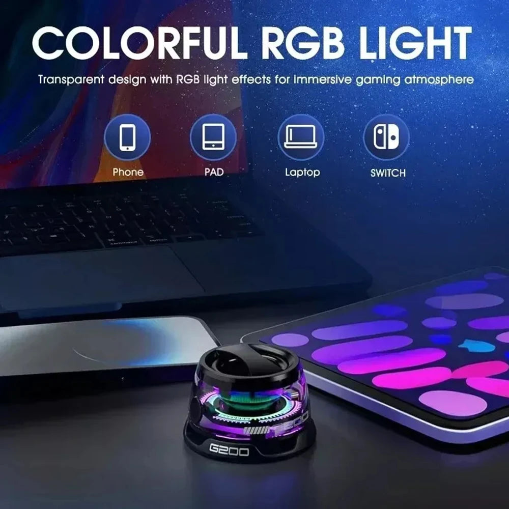 v5.3 Bluetooth Speaker with Multi-RGB Color Light and Magnetic Phone Holder for Shower Room Bike Car Outdoor Gifts for Teens