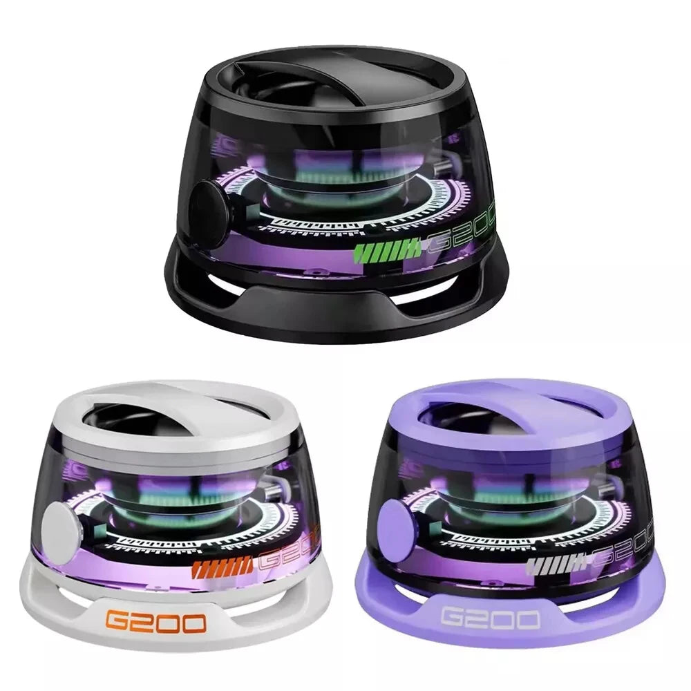 v5.3 Bluetooth Speaker with Multi-RGB Color Light and Magnetic Phone Holder for Shower Room Bike Car Outdoor Gifts for Teens