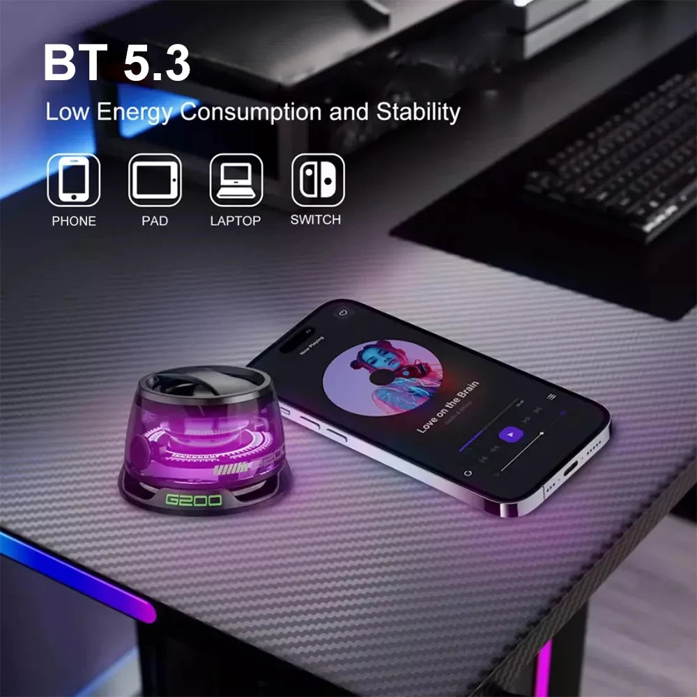 v5.3 Bluetooth Speaker with Multi-RGB Color Light and Magnetic Phone Holder for Shower Room Bike Car Outdoor Gifts for Teens