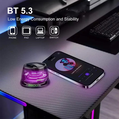 v5.3 Bluetooth Speaker with Multi-RGB Color Light and Magnetic Phone Holder for Shower Room Bike Car Outdoor Gifts for Teens